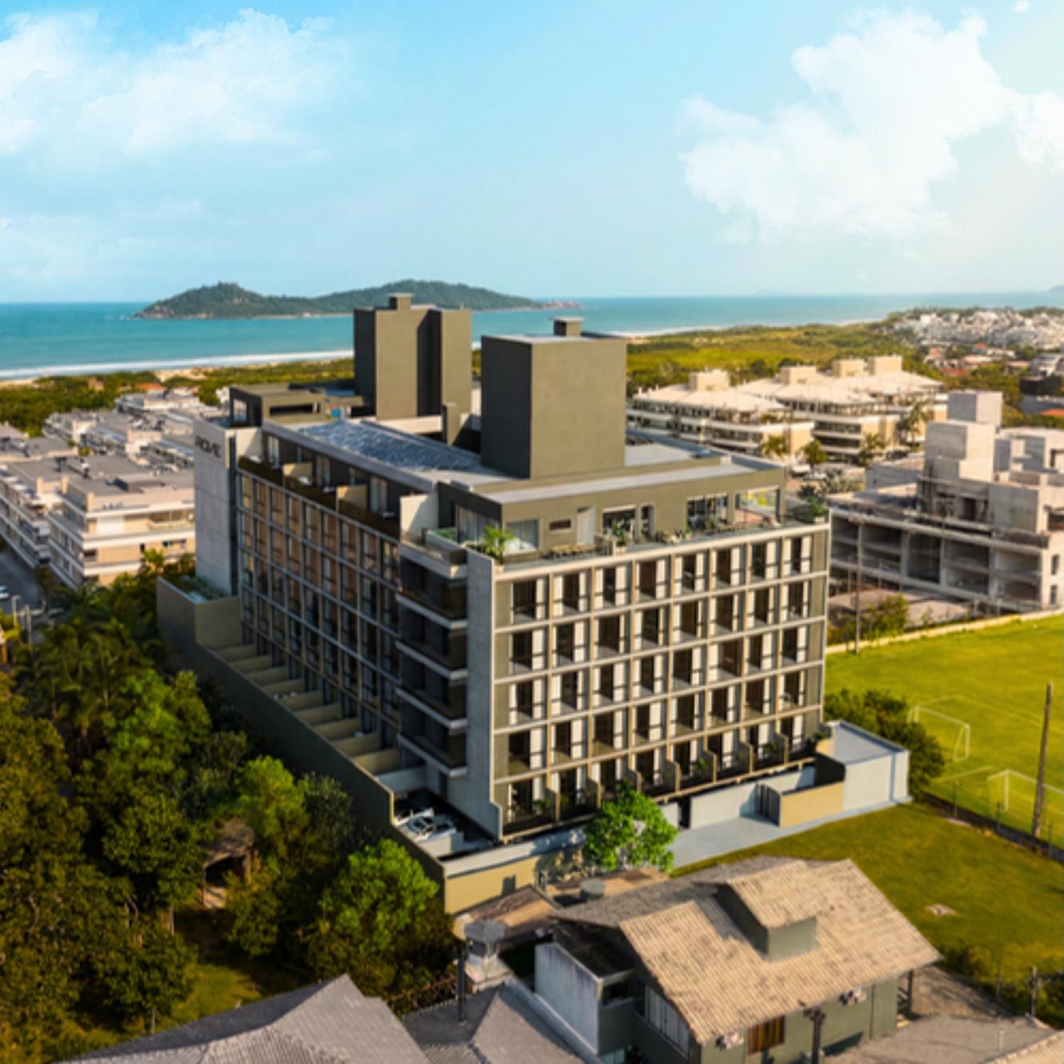 Luftaufnahme der Insel Florianópolis — Atlantik, Bairros, Brücken.